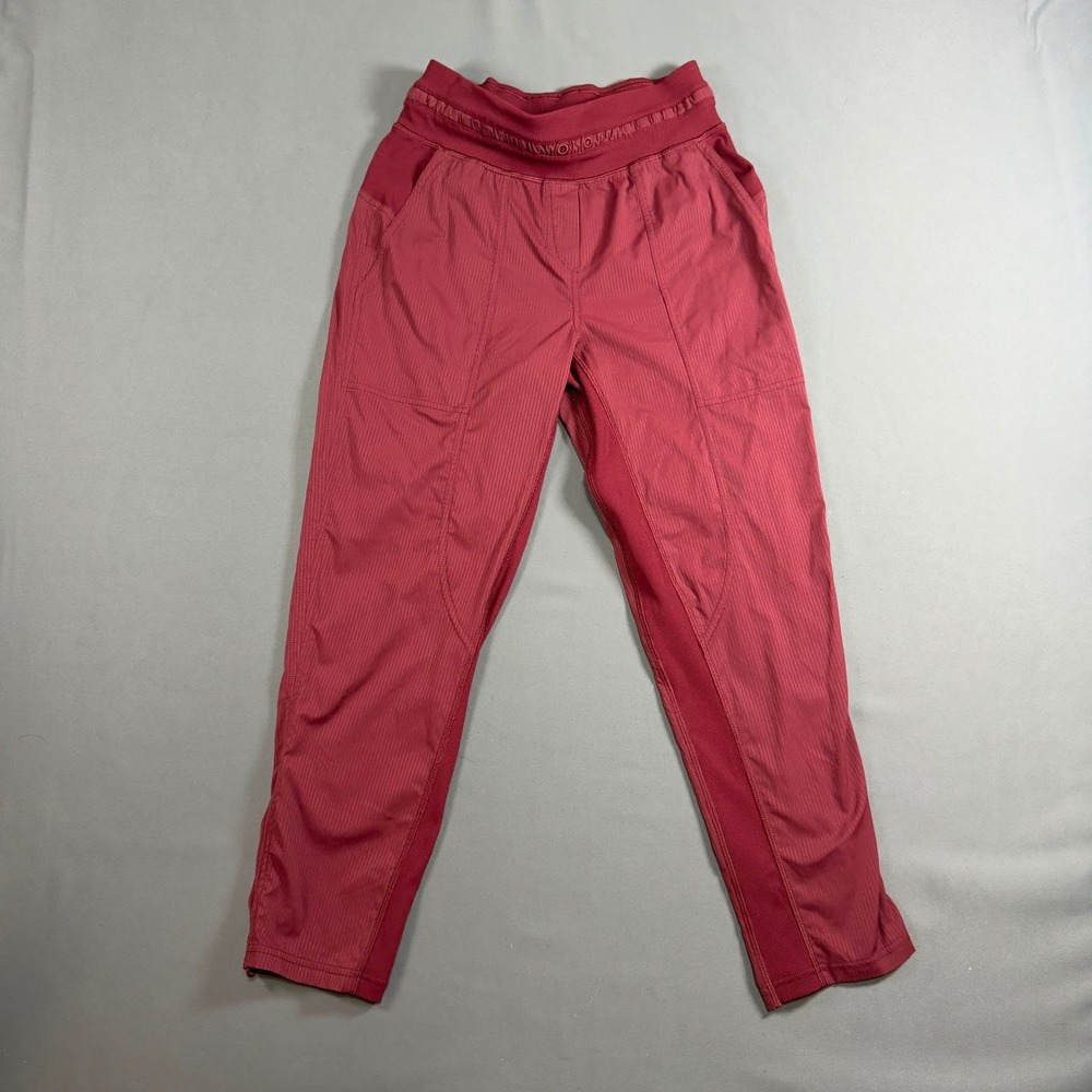 Lululemon Stretch High Rise Jogger Pants Womens 2 Burgundy Rosewood